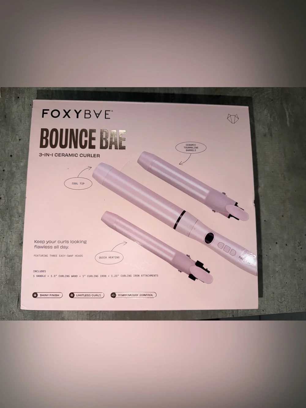 FoxyBae Bounce Bae 3-in-1 Ceramic Curler - Pink